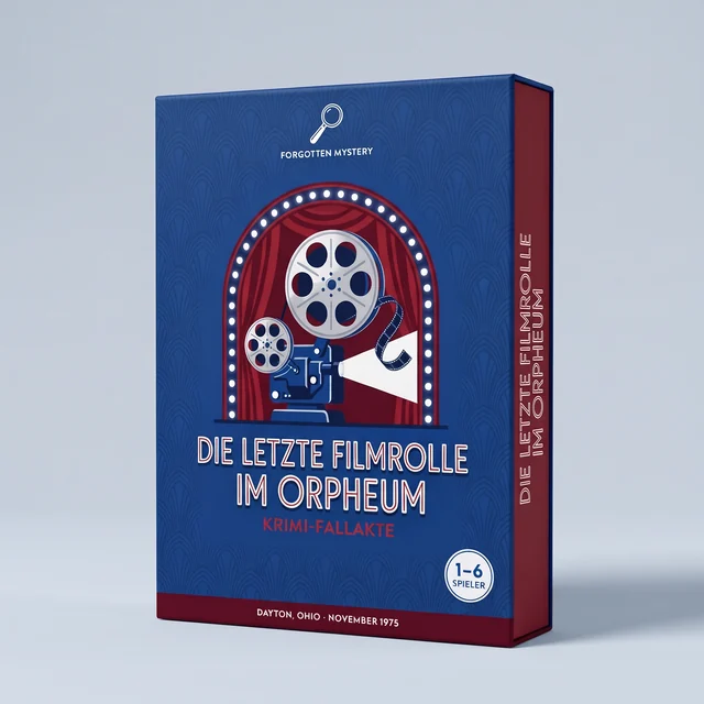 Die letzte Filmrolle im Orpheum: Cover einer Krimi-Fallakte zum Ausdrucken