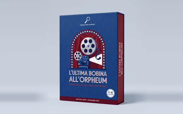 L’ultima bobina all’Orpheum: copertina di un fascicolo di un caso di omicidio da stampare