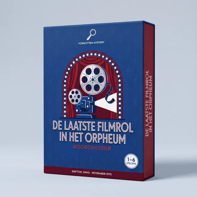 De laatste filmrol in het Orpheum: omslag van een moorddossier om te printen