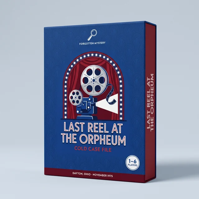 Last Reel at the Orpheum: printable murder mystery case file cover