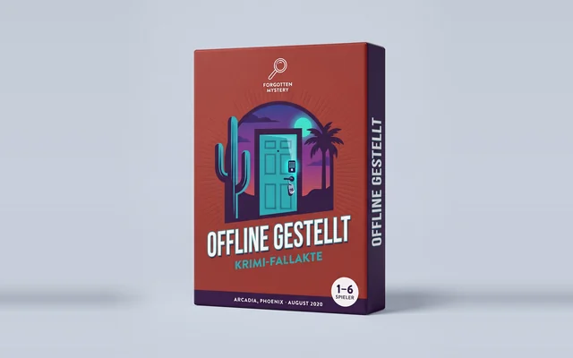 Offline gestellt: Cover einer Krimi-Fallakte zum Ausdrucken