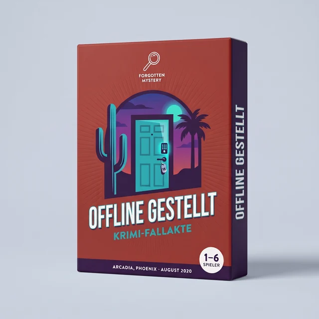 Offline gestellt: Cover einer Krimi-Fallakte zum Ausdrucken