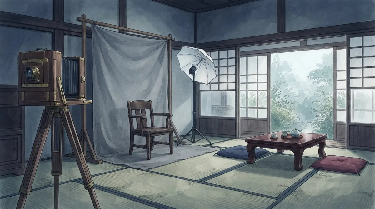 昭和の写真館の撮影室