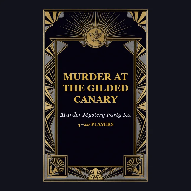 Murder at the Gilded Canary — printable murder mystery party kit cover