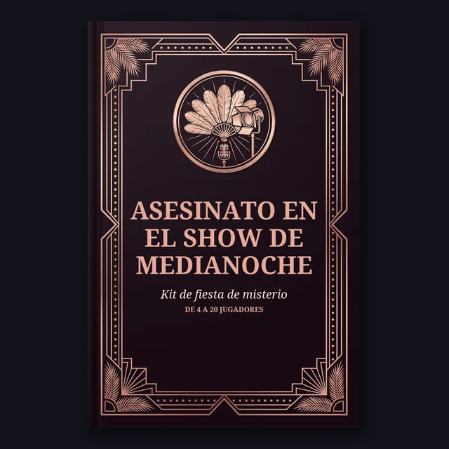 Asesinato en el show de medianoche: portada de un kit imprimible de fiesta de misterio y asesinato