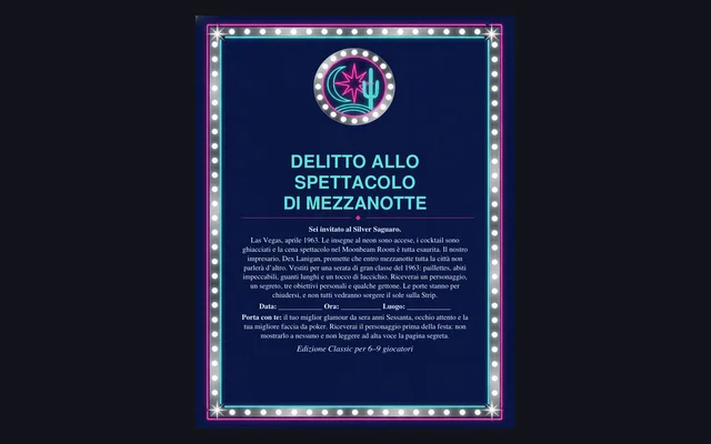 Delitto allo spettacolo di mezzanotte: l’invito da stampare