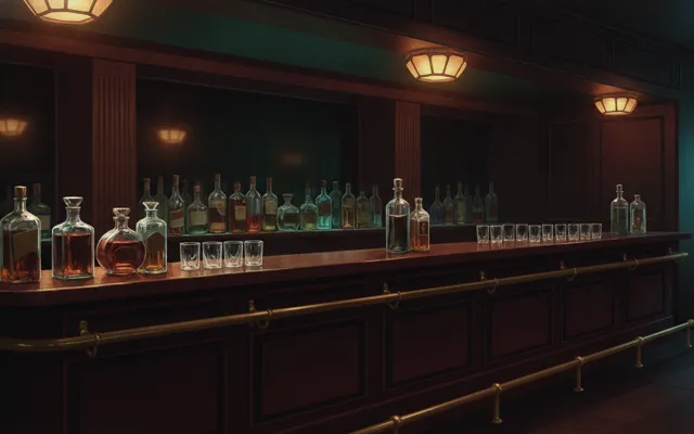Murder at the Gilded Canary — the speakeasy bar