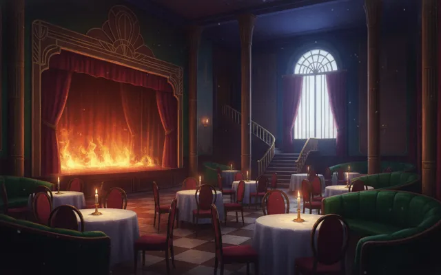 Murder at the Gilded Canary — the club's main room