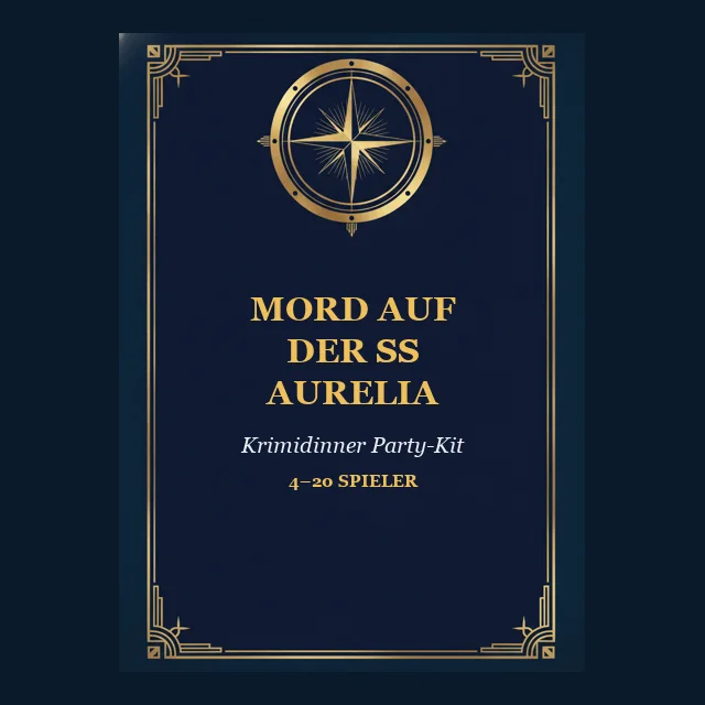 Mord auf der SS Aurelia: Cover eines Krimidinner-Sets zum Ausdrucken