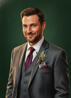 Theo Brandt, the best man — Murder at the Vineyard Wedding character
